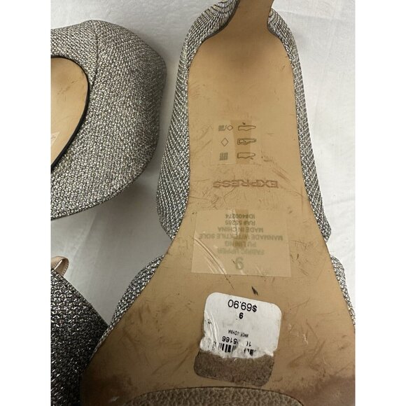 Woman’s Express Silver sparkle 4” heels size 9 - Picture 6 of 8